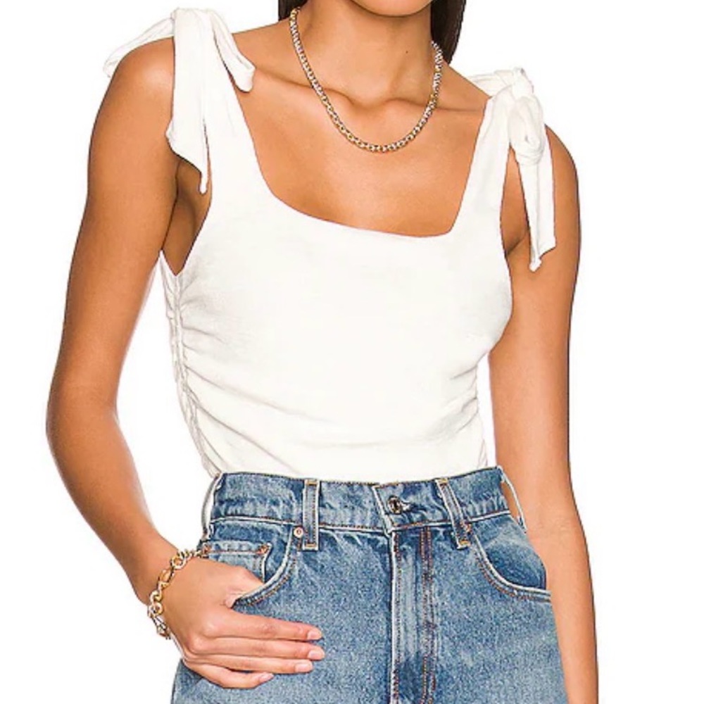 Things Between White Tie-Shoulder Tank Top